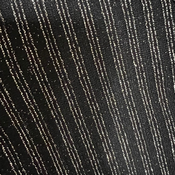 BCBG MAXAZRIA Silver on Black, Metallic lightweight knit Short Wrap Dress - Picture 13 of 14